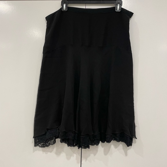 Vintage Made in Italy Chiffon Lace Flowy Skirt Size 16 - Picture 1 of 11